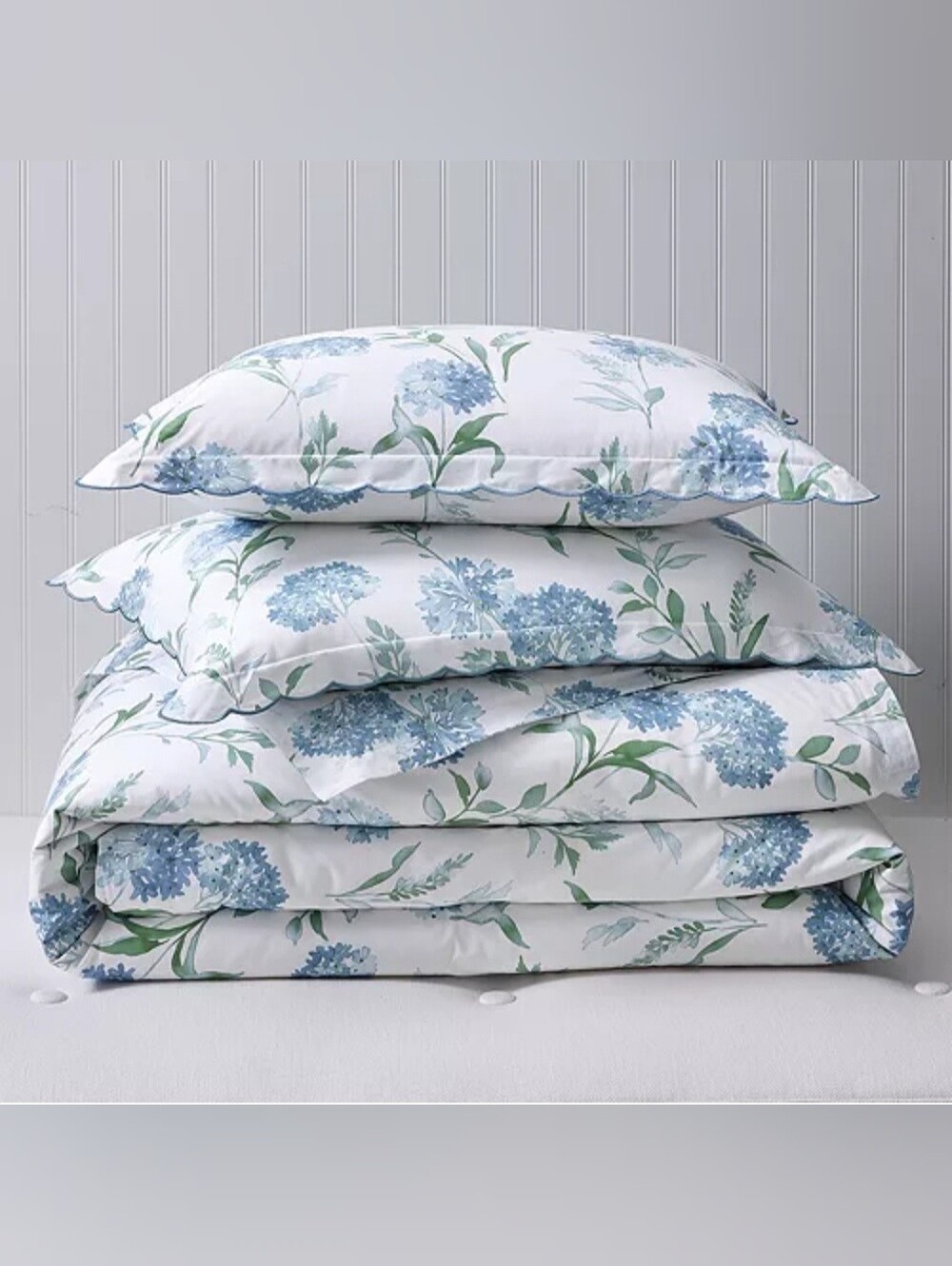 Sky Coastal Floral Collection FULL/QUEEN Duvet Cover & Shams  Retail $361 NWT